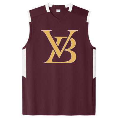 Unisex Drifit Colorblock Sleeveless V-Neck Tee - VB Classy Gold (FULL FRONT) Thumbnail