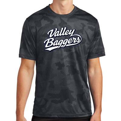 Unisex Camo Drifit Performance Tee - Valley Baggers Script Thumbnail