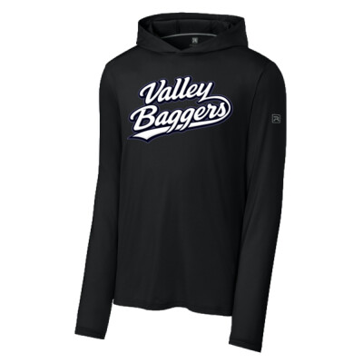 Unisex Richardson Drifit Long Sleeve Hoodie - Valley Baggers Script Thumbnail