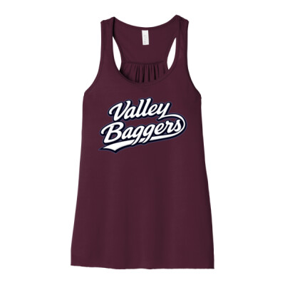 Ladies Flowy Racerback Tank - Valley Baggers Script Thumbnail