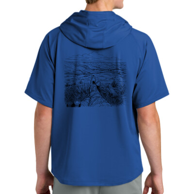Unisex Richardson Performance Fleece Short Sleeve Hoodie - Cade with Nature Silhouette Thumbnail