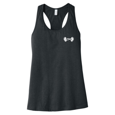 Ladies Jersey Racerback Tank - CM Logo White Thumbnail