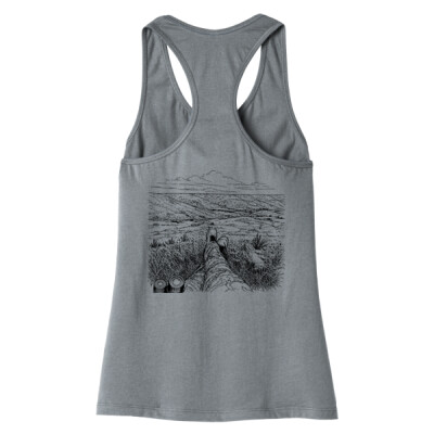 Ladies Jersey Racerback Tank - Cade with Nature Silhouette Thumbnail