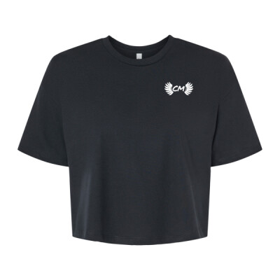 Ladies Jersey Crop Tee - CM Logo White Thumbnail