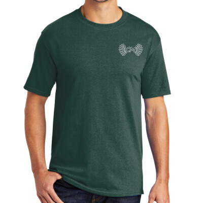 Unisex 50/50 Core Blend Tee - CM Outline Logo White Thumbnail