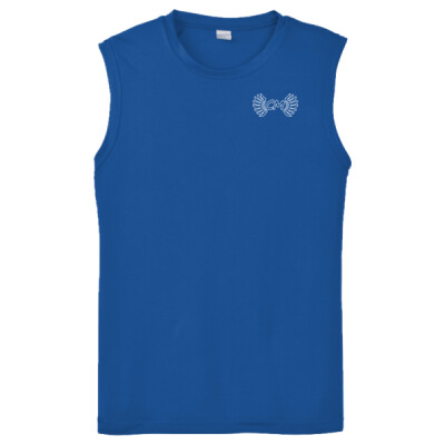 Unisex Drifit Performance Sleeveless Tee - CM Outline Logo White Thumbnail