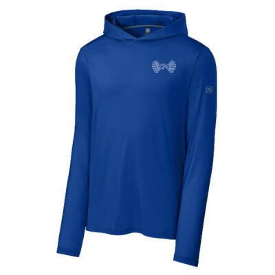 Unisex Richardson Drifit Long Sleeve Hoodie - CM Outline Logo White Thumbnail