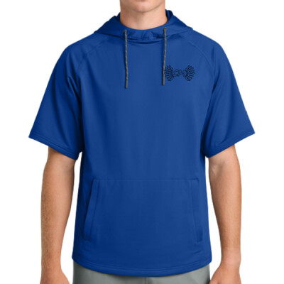 Unisex Richardson Performance Fleece Short Sleeve Hoodie - CM Outline Logo Black Thumbnail