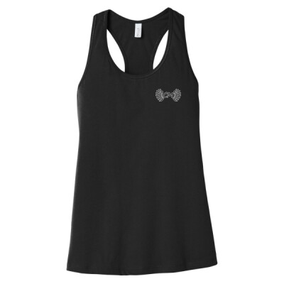 Ladies Jersey Racerback Tank - CM Outline Logo White Thumbnail