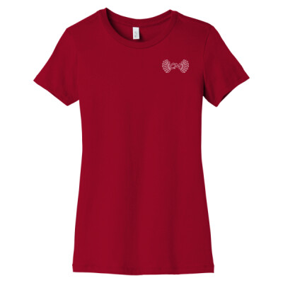Ladies Slim Fit Tee - CM Outline Logo White Thumbnail
