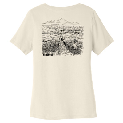 Ladies Relaxed Jersey V-Neck Tee - Cade with Nature Silhouette Thumbnail