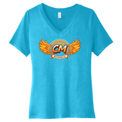 Ladies Relaxed Jersey V-Neck Tee - CM Retro Logo Thumbnail