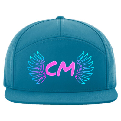 Richardson Flat Bill 7-Panel Trucker with Perforated Back - Neon Print Thumbnail