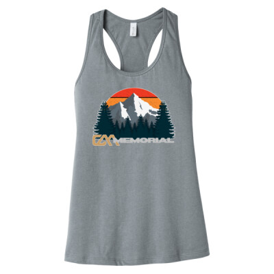 Ladies Jersey Racerback Tank - Retro Mountain Thumbnail