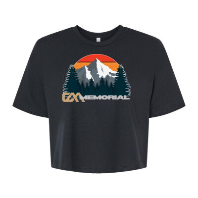 Ladies Jersey Crop Tee - Retro Mountain Thumbnail