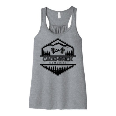 Ladies Flowy Racerback Tank - Woodsy Badge Thumbnail
