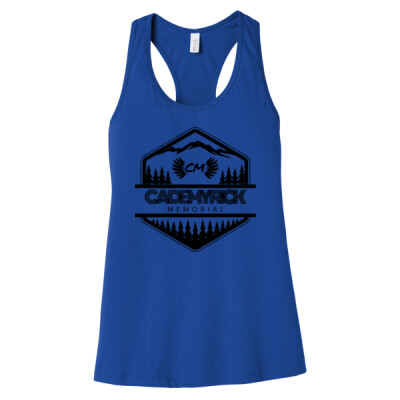 Ladies Jersey Racerback Tank - Woodsy Badge Thumbnail