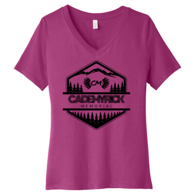 Ladies Relaxed Jersey V-Neck Tee - Woodsy Badge Thumbnail