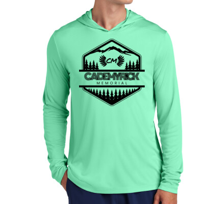 Unisex Drifit Long Sleeve Hooded Tee - Woodsy Badge Thumbnail